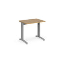 Dams TR10 600mm deep oak straight desk with clean, modern design and sturdy wooden surface.