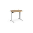 Dams TR10 600mm deep straight oak desk with clean lines and smooth surface, ideal for modern office setups.