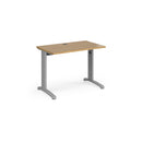 Dams TR10 600mm deep straight oak desk with clean, modern design and sturdy wooden surface.
