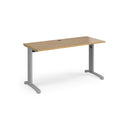 Dams TR10 600mm deep straight desk in oak wood finish with clean lines and a modern design, suitable for office or home workspace.