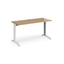 Dams TR10 600mm deep straight oak desk with clean lines and smooth surface, suitable for modern office or workspace.
