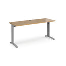 Dams TR10 600mm deep oak straight desk with clean, modern design and smooth surface, ideal for office or workspace setup.