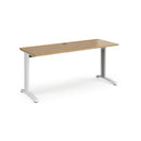 Dams TR10 600mm deep straight oak desk with clean wood finish and sturdy straight design, ideal for office or workspace.