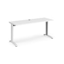 White TR10 600mm deep straight desk by Dams, showing its clean, modern design and sturdy construction in a professional workspace setting.