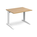 Dams TR10 800mm deep straight desk in oak wood with clean lines and smooth surface, ideal for modern office or workspace.