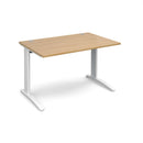 Dams TR10 800mm deep straight oak desk with clean lines and smooth surface, ideal for modern workspace setup
