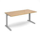 Dams TR10 800mm deep straight oak desk with a sleek modern design and smooth surface, ideal for office or workspace.