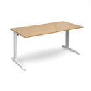 Dams TR10 800mm deep straight oak desk showing a spacious wooden workspace with a modern design and sturdy construction.