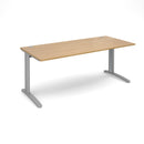 Dams TR10 800mm deep straight oak desk with clean lines and sturdy surface, ideal for modern office spaces.