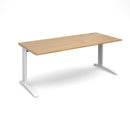 Dams TR10 800mm deep straight oak desk with clean lines and a smooth wooden surface, ideal for modern office spaces.