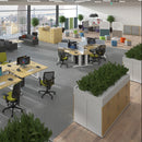 Dams TR10 800mm deep straight oak desk with clean lines and smooth surface, ideal for modern office or workspace setup.