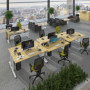 Dams TR10 Height Settable Straight Desk in white with adjustable height mechanism and clean modern design.