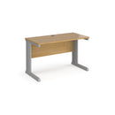 Dams Vivo 600mm deep straight oak desk with clean lines and spacious work surface, ideal for modern office setups.