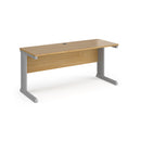 Dams Vivo 600mm deep straight oak desk with a sleek, modern design and spacious surface for workspace organization.