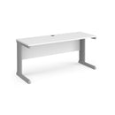 White Vivo 600mm deep straight desk by Dams with a clean, modern design and smooth surface for office or workspace.