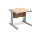 Dams Vivo 800mm deep straight desk in beech wood finish, showing the sleek rectangular surface and sturdy straight design.