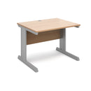 Dams Vivo 800mm deep straight desk in beech wood finish, showing the smooth surface and sturdy straight design.