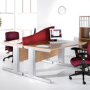 Vivo 800mm deep straight desk in beech wood with a sleek, modern design, featuring a spacious work surface and sturdy construction.