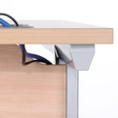 Vivo 800mm deep straight desk in beech wood finish, featuring a sleek, modern design suitable for office or workspace environments.