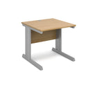 Dams Vivo 800mm deep straight desk in oak wood with a sleek, modern design and spacious work surface.