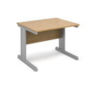 Dams Vivo 800mm deep straight oak desk with clean lines and smooth surface, ideal for modern office or workspace setup.