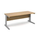 Dams Vivo 800mm deep straight oak desk with clean lines and spacious surface, ideal for modern office or home workspace.