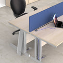 Vivo 800mm Deep Straight Desk in oak finish with cable management features, designed by Dams for a sleek workspace.