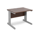 Dams Vivo 800mm deep straight desk in walnut finish with sleek wood grain surface and sturdy straight design.