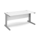 White Vivo 800mm Deep Straight Desk by Dams with a sleek, modern design and spacious work surface.