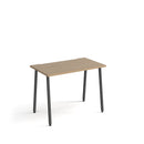 Dams Sparta straight desk with Kendal Oak finish and A-frame legs, modern office desk with wood surface and sturdy metal frame.