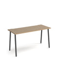 Dams Sparta straight desk with Kendal Oak finish and A-frame legs, modern office furniture with clean lines and natural wood tone.