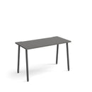 Dams Sparta straight desk with A-frame legs in onyx grey, featuring a sleek modern design and smooth surface.