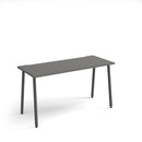 Dams Sparta straight desk with A-frame legs in onyx grey, showing a sleek, modern office workspace with sturdy metal frame.