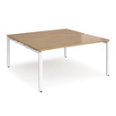 Dams Adapt Back to Back Desks, 800mm deep, with oak finish, shown in a modern office setting.