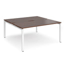 Dams Adapt back-to-back desks in walnut with 800mm depth, white finish, suitable for office workspace setup.