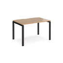 Dams Adapt Single Desk with 800mm depth in beech finish, featuring a smooth wooden surface and sturdy metal legs.