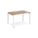 Dams Adapt Single Desk with 800mm depth in beech wood, featuring a simple rectangular surface and sturdy metal legs.