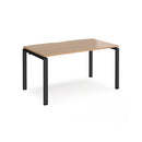 Dams Adapt Single Desk 800mm deep in beech wood with a smooth tabletop and sturdy metal legs, ideal for home or office use.