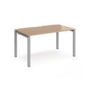 Dams Adapt Single Desk with 800mm depth in beech finish, featuring a spacious work surface and modern design.