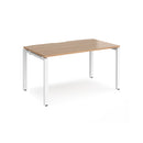 Beige Dams Adapt Single Desk with 800mm depth in beech finish, featuring a sturdy surface and sleek design for versatile workspace use.
