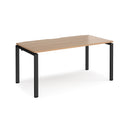 Dams Adapt Single Desk in beech wood with 800mm depth, featuring a sleek, modern design and smooth surface.