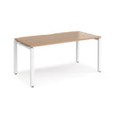 Dams Adapt Single Desk in beech wood with an 800mm depth, featuring a sleek, modern design and smooth surface.