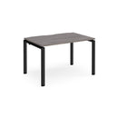 Dams Adapt Single Desk in grey oak finish, 800mm deep with a sleek, modern tabletop and sturdy metal legs for workspace.