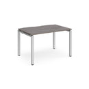 Adapt Single Desk 800mm Deep in Grey Oak by Dams, showing a modern office desk with a grey oak finish and sleek design.