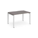 Dams Adapt Single Desk in grey oak finish, 800mm deep with a sleek modern design, ideal for home or office workspace.