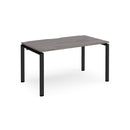 Dams Adapt single desk with grey oak finish, 800mm deep, featuring a spacious workspace and modern design.