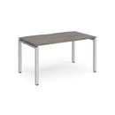 Dams Adapt Single Desk with 800mm depth in grey oak finish, featuring a sleek modern design and sturdy workspace.