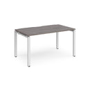 Dams Adapt Single Desk in grey oak finish with an 800mm depth, featuring a sleek, modern design for home or office use.