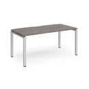 Dams Adapt Single Desk in grey oak finish, 800mm deep with clean lines and modern design, shown from side angle.