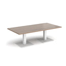 Dams Brescia rectangular coffee table with flat square base in Barcelona Walnut wood finish